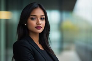 beautiful indian female in suit business